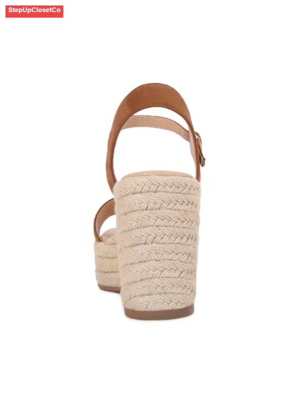 Women's Raffia Strap Espadrille Wedge Sandals - Ankle Buckle Platform Wedges